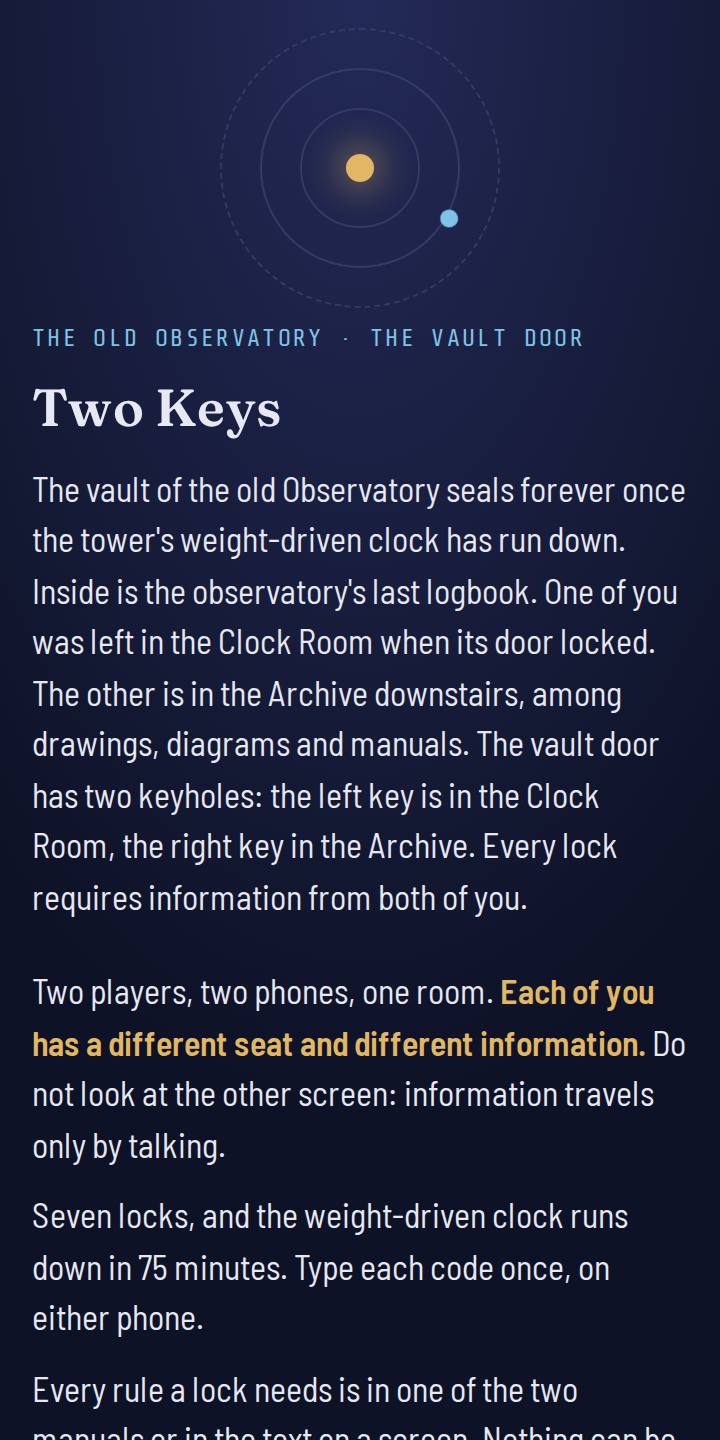 Lobby: each player picks a seat