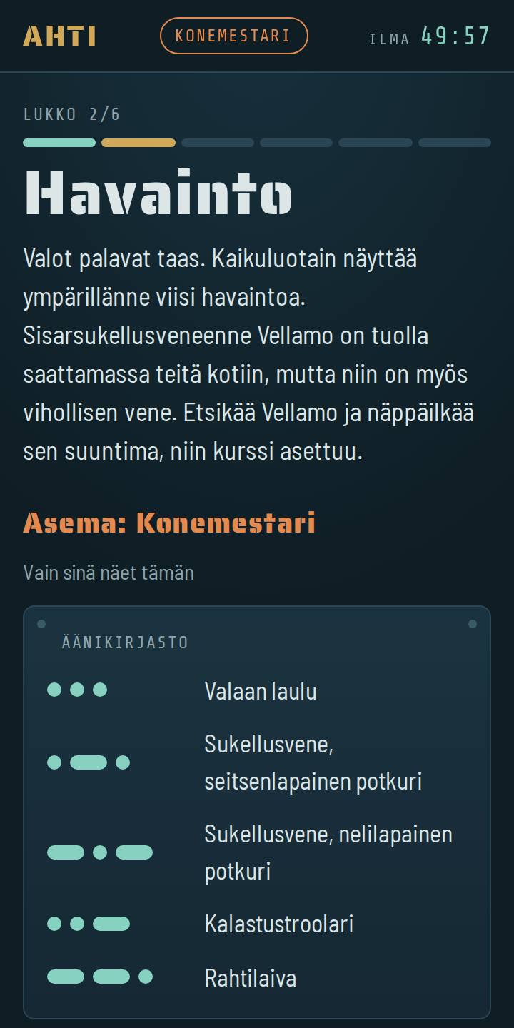 Pako Ahdista -pelin asemanäkymä puhelimella