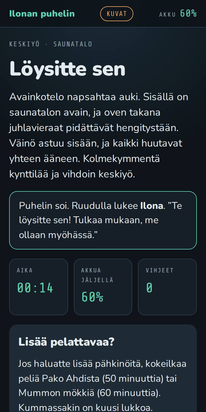 Pelin loppunäkymä
