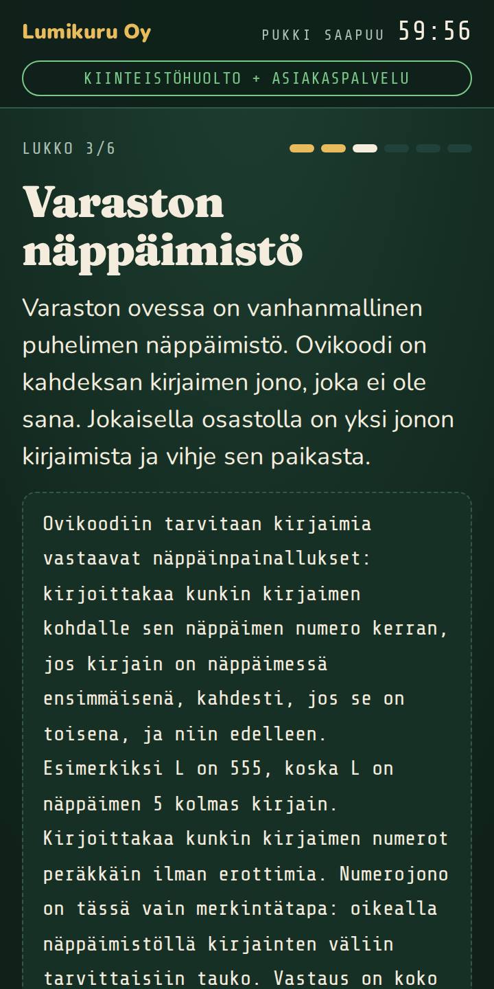 Työkaverin vihje puhelimen näytöllä